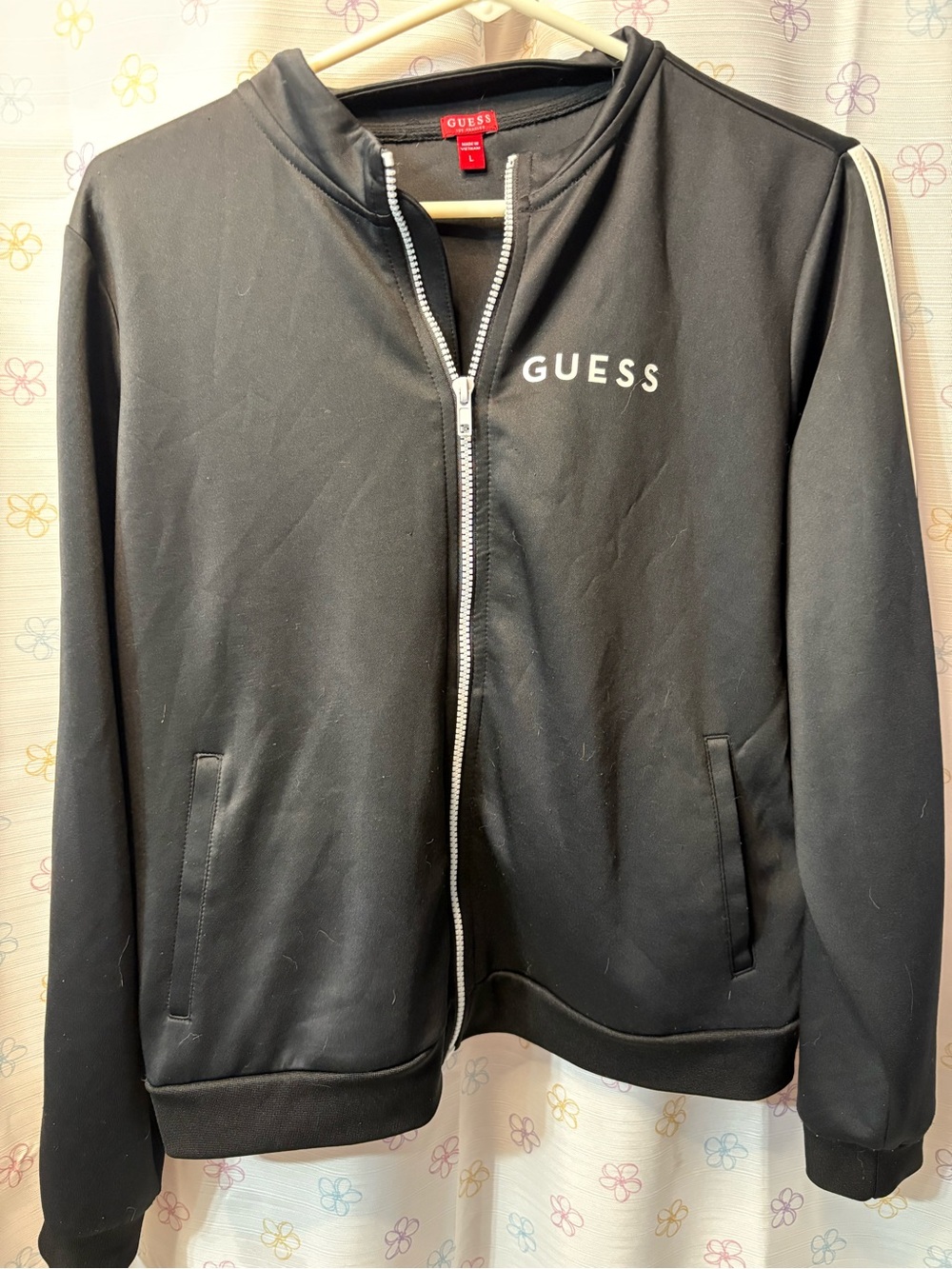 GUESS Black woman’s Full-Zip Track Jacket with Logo